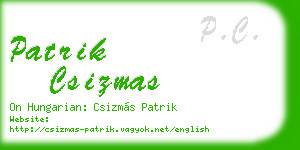 patrik csizmas business card